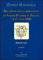 Relazione della ribellione di Sabato Pastore in Foggia nell'anno 1648