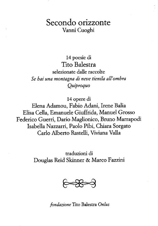 Secondo orizzonte. Ediz. italiana e inglese - Vanni Cuoghi - copertina
