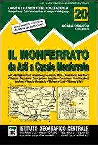 Carta n. 20 Il Monferrato 1:50.000. Carta dei sentieri e dei rifugi - copertina