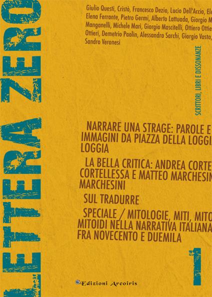 Lettera zero. Vol. 1 - copertina