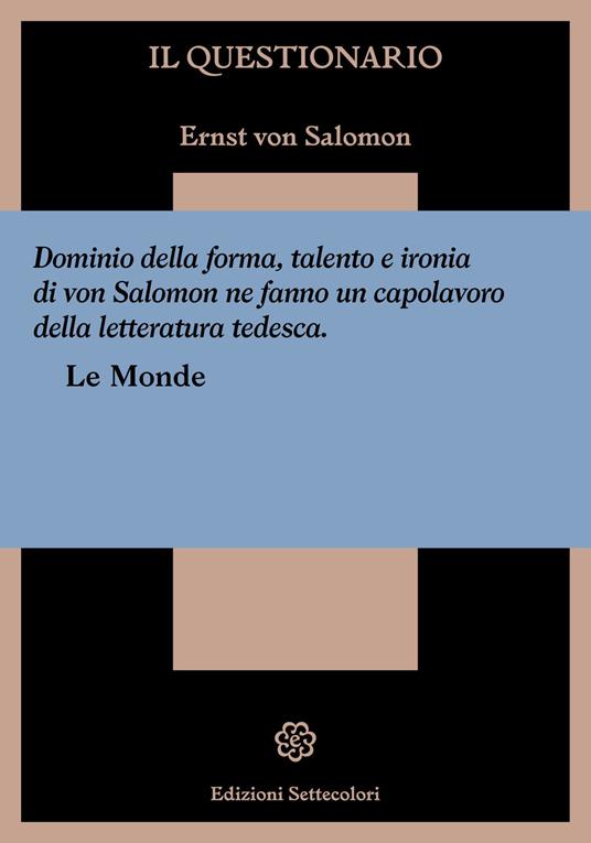 Il questionario - Ernst von Salomon - copertina