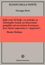 Elogio della vanità. Ovvero vediamo un po' come siamo combinati malamente