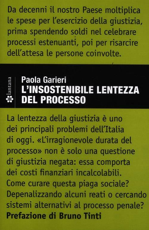 L' insostenibile lentezza del processo - Paola Garieri - copertina