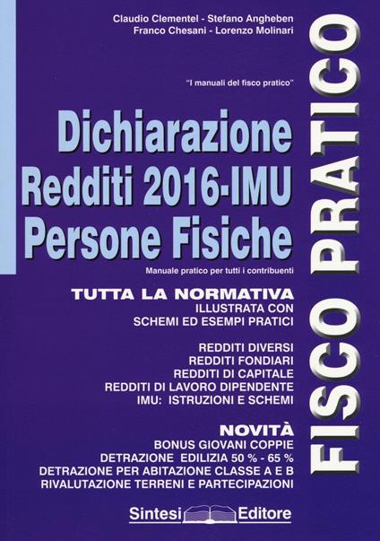Dichiarazione redditi 2016. Imu-persone fisiche - copertina