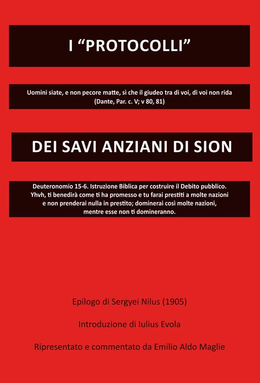 I «protocolli» dei savi anziani di Sion - Emilio Aldo Maglie - copertina