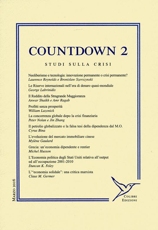 Countdown. Studi sulla crisi. Vol. 2 - copertina