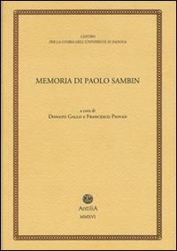 Memoria di Paolo Sambin (1913-2003) - copertina