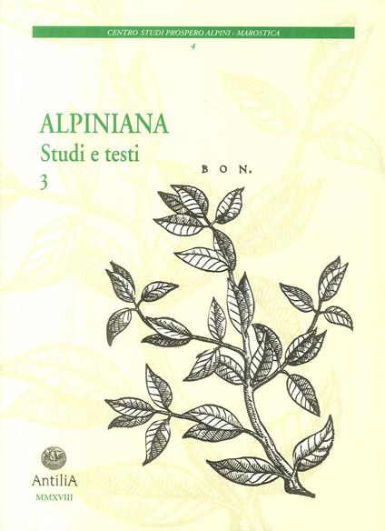 Alpiniana. Studi e testi. Vol. 3 - copertina