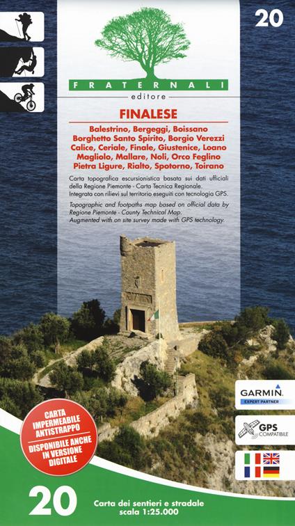 Carta n. 20. Finalese. Carta dei sentieri e stradale 1:25.000 - copertina