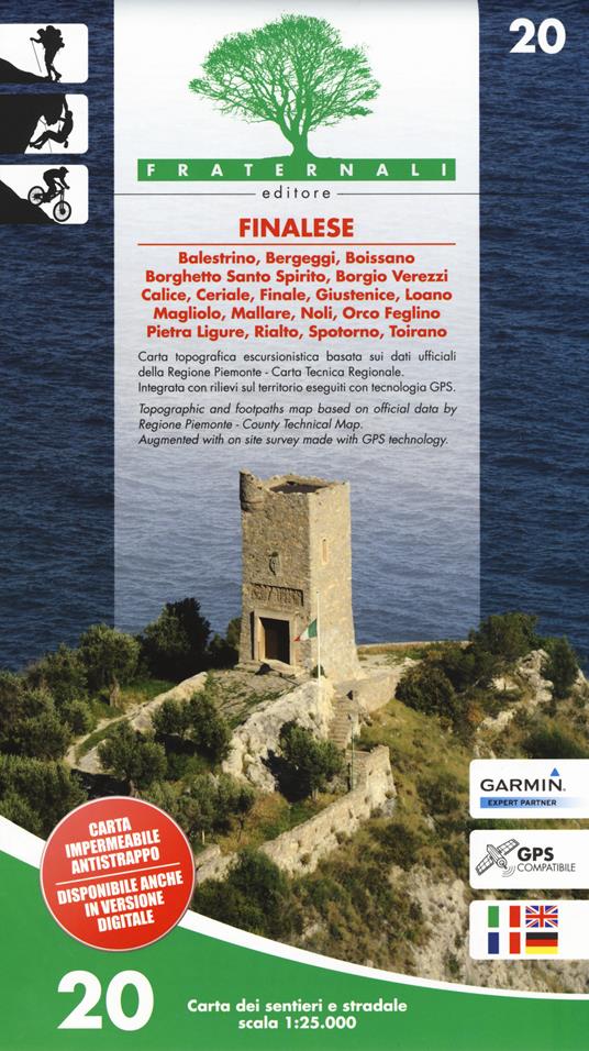 Carta n. 20. Finalese. Carta dei sentieri e stradale 1:25.000 - copertina