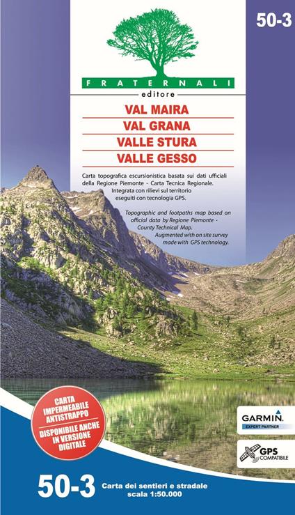Carta n. 50.3. Val Maira, Grana, Stura e Gesso. Carta dei sentieri e stradale 1:50.000 - copertina