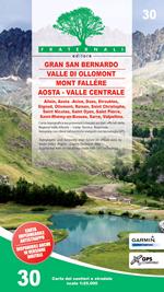 Carta n. 30. Gran San Bernardo, Valle di Ollomont, Mont Fallére, Aosta 1:25.000
