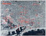 Crumpled city from the air. Barcelona