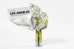 Crumpled city map. Los Angeles