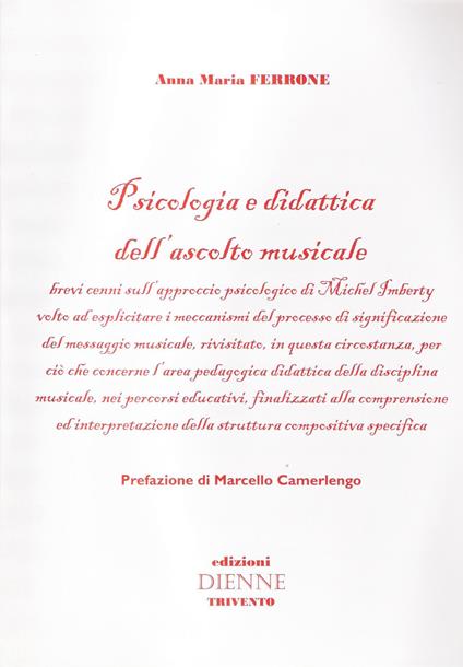 Psicologia e didattica dell'ascolto musicale - Anna M. Ferrone - copertina