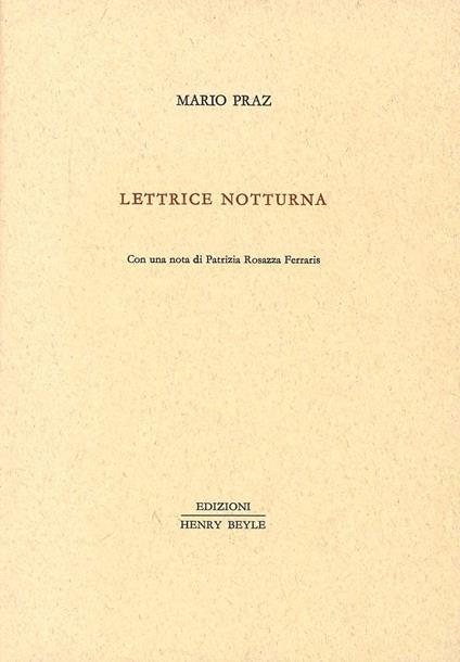 Lettrice notturna - Mario Praz - copertina