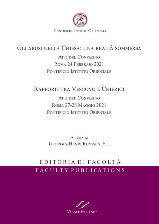Gli abusi nella Chiesa: una realtà sommersa. Atti del Convegno (Roma, 24 febbraio 2021) - Rapporti tra vescovo e chierici. Atti del Convegno (Roma, 27-28 maggio 2021). Ediz. italiana e inglese - copertina