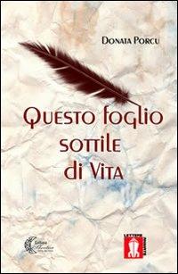 Questo foglio sottile di vita - Donata Porcu - copertina