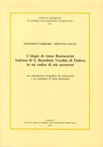 L' elogio di Anna Buzzacarini Badessa di S. Benedetto Vecchio di Padova in un codice di età carrarese