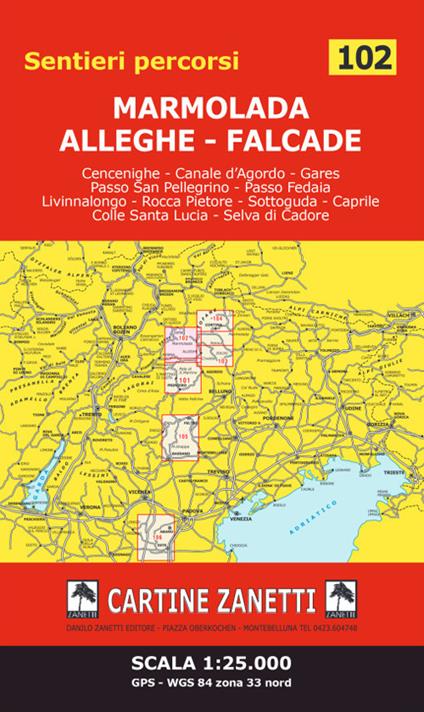 MArmolada - Alleghe - Falcade 1:25.000 GPS - WGS 84 zona 33 nord - Cartograph - copertina