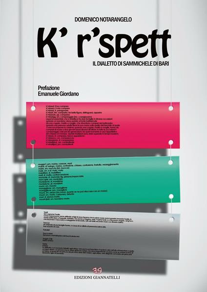 K' r'spett. Il dialetto di Sammichele di Bari - Domenico Notarangelo - copertina