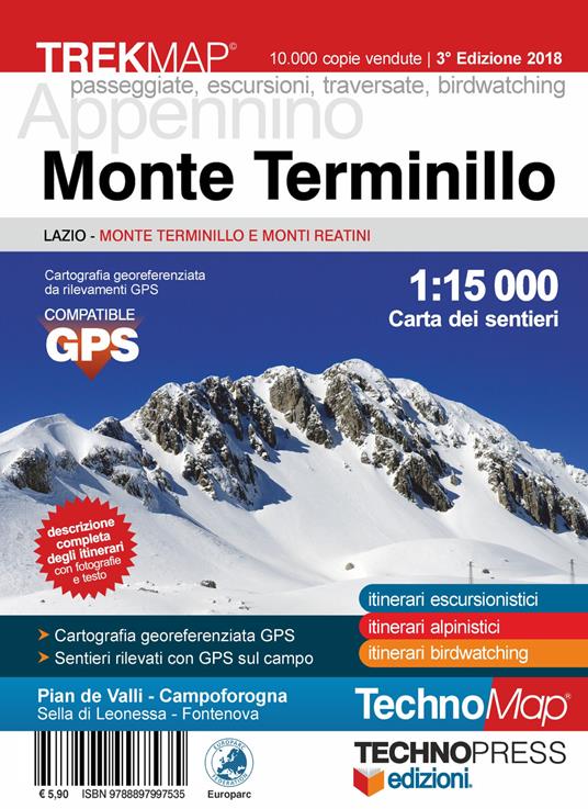 Monte Terminillo. Carta dei sentieri - copertina