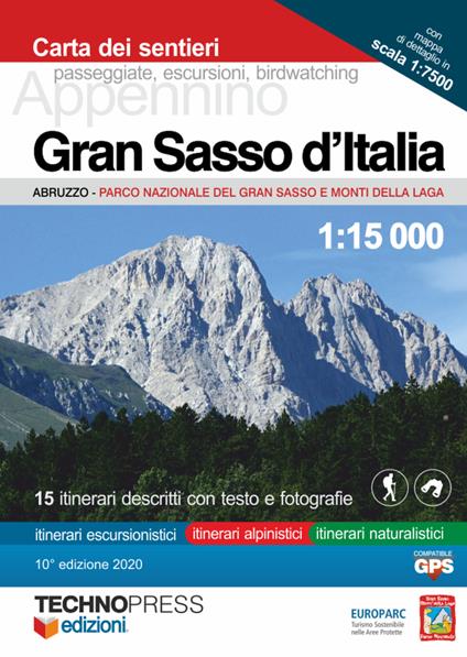 Gran Sasso d'Italia. Carta dei sentieri 1:15.000 - copertina