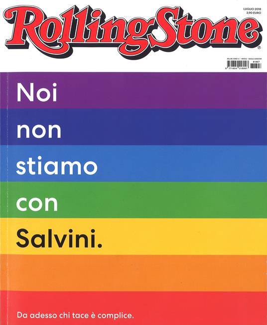 Rivista Rolling Stone. Numero 7, Luglio 2018 - copertina