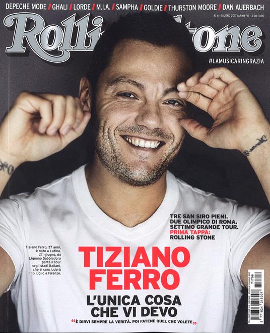 Rivista Rolling Stone. Numero 6, Giugno 2017 - copertina