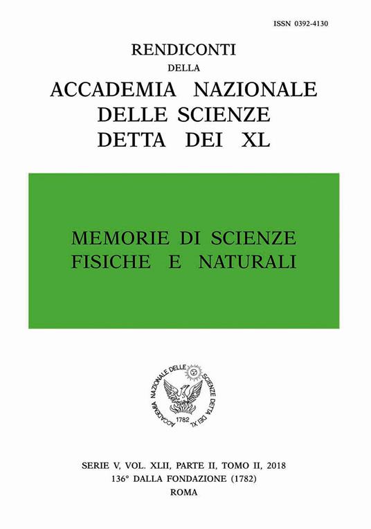 Memorie di scienze fisiche e naturali. Serie V. Rendiconti della Accademia Nazionale delle Scienze detta dei XL (2018). Vol. 42\2 - copertina