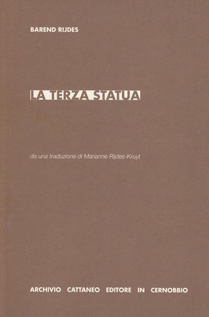 La terza statua - Barend Rijdes - copertina