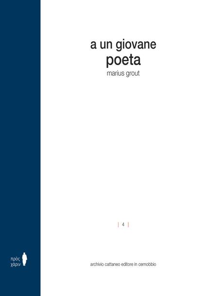 A un giovane poeta - Marius Grout - copertina