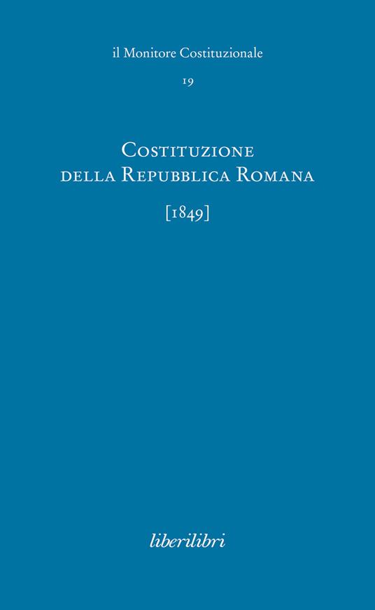 Costituzione della Repubblica Romana (1849) - copertina