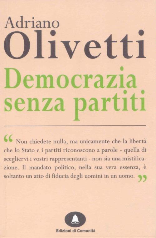 Democrazia senza partiti - Adriano Olivetti - copertina