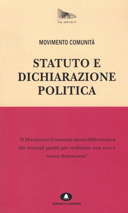 Statuto e dichiarazione politica - copertina