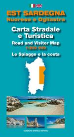 Est Sardegna nuorese e ogliastra. Carta stradale e turistica. Le spiagge e la costa 1:200.000