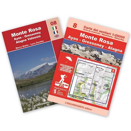 Monte Rosa. Ayas, Gressoney, Alagna Valsesia. Ediz. italiana, francese e inglese. Con Carta geografica ripiegata - Marco Blatto,Luca Zavatta - copertina