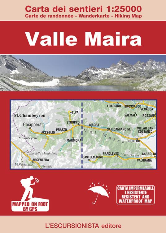 Valle Maira 1:25000. Carta dei sentieri-Carte de randonée-Wanderkarte-Hiking Map. Ediz. multilingue - Renato Botte - copertina
