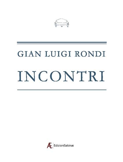 Incontri - Gian Luigi Rondi - copertina