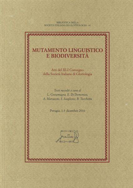 Mutamento linguistico e biodiversità - copertina