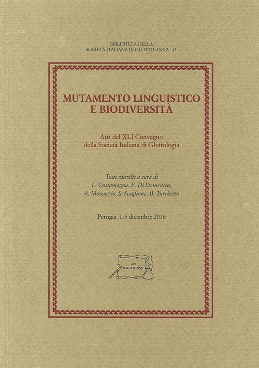 Mutamento linguistico e biodiversità - copertina