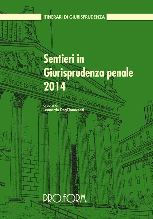 Sentieri in giurisprudenza penale 2014 - copertina