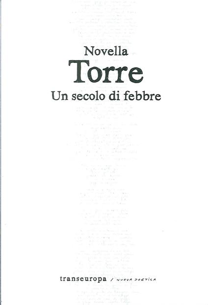 Un secolo di febbre. Poesie 2006-2009 - Novella Torre - copertina