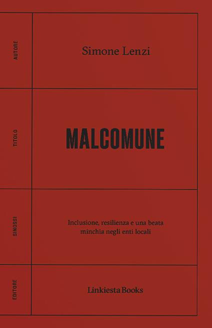 Malcomune. Inclusione, resilienza e una beata minchia negli enti locali - Simone Lenzi - copertina