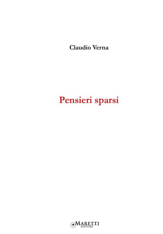 Pensieri sparsi - Claudio Verna - copertina