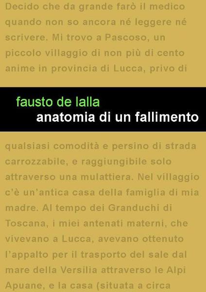 Anatomia di un fallimento - Fausto De Lalla - copertina
