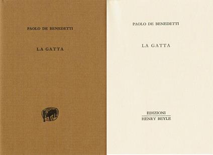 La gatta - De Benedetti - copertina