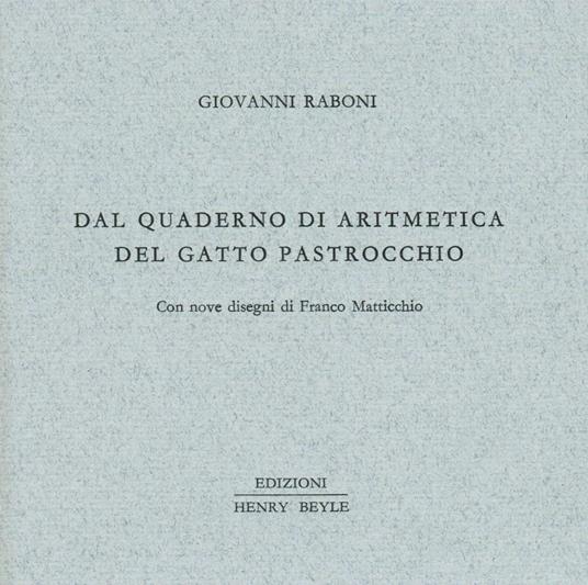 Dal quaderno di aritmetica del gatto Pastrocchio - Giovanni Raboni - copertina