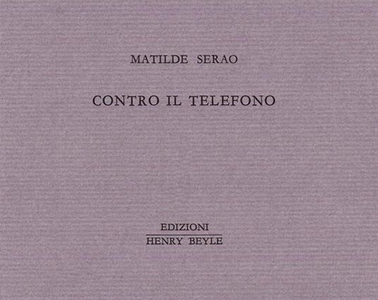 Contro il telefono - Matilde Serao - copertina