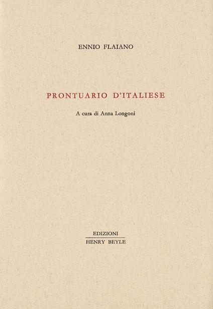 Prontuario d'italiese - Ennio Flaiano - copertina